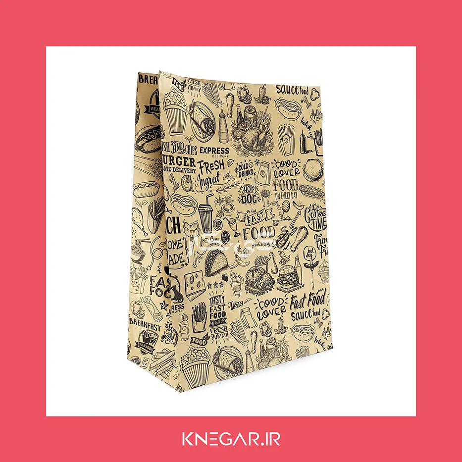 پاکت فست فود بیرون بر کی نگار (4) پاکت حمل سوخاری کوچک