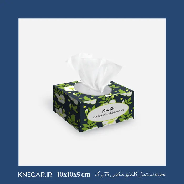 جعبه دستمال کاغذی دولایه 75 برگ مکعبی جعبه دستمال کاغذی مکعبی 75 برگ دولایه با ابعاد کوچک و طراحی شیک برای استفاده روزمره و محیطهای اداری