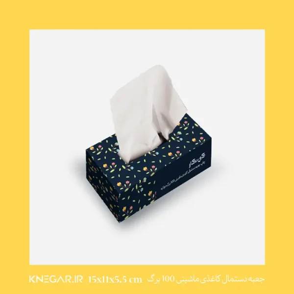 جعبه دستمال کاغذی ماشینی 100 برگ دولایه با اندازه مناسب برای خودرو و بسته‌بندی مقاوم در برابر رطوبت